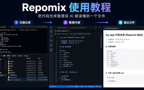 Repomix 使用教程：把代码仓库打包成 AI 能读懂的一个文件